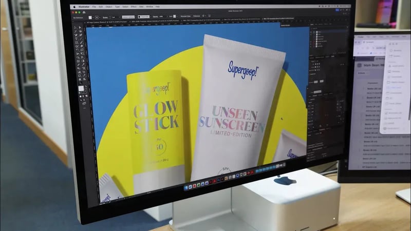 Boots packaging artwork on screen