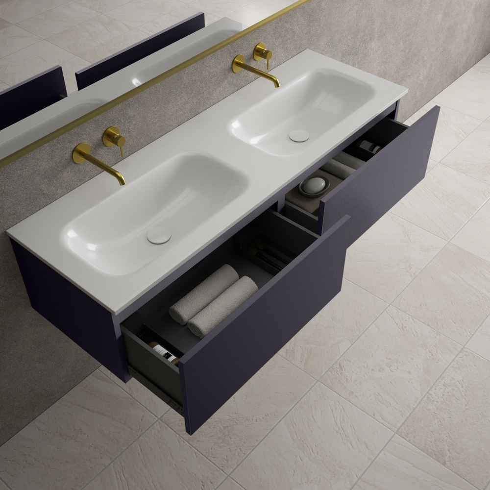 FA65_Raffinata_140cm_contemporay_2_Drawer_unit_for_double_basin_MATTGRAPHITE_top_left_angle_CGI_SAT