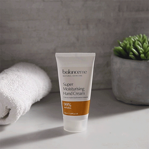 Balanceme moisturiser bottle going from light into darkness GIF