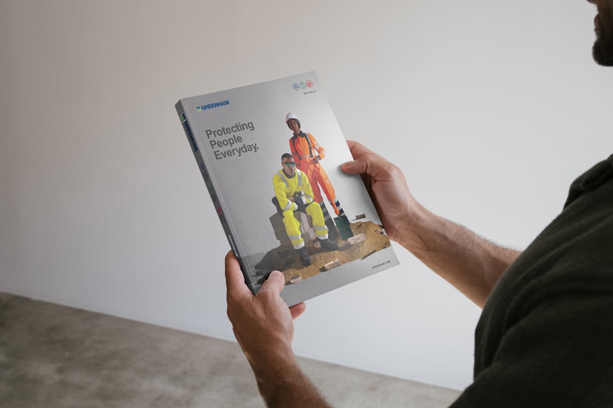 Bunzl Greenham catalogue being held showing the front cover